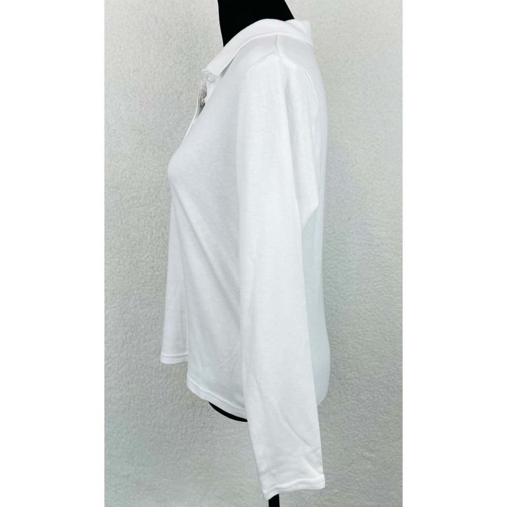 WONDER NATION • White Long Sleeve Polo Shirt, XXL - Picture 7 of 14
